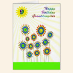 Granddaughter age 9, a happy flowers card cards