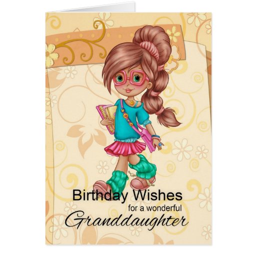 Granddaughter Cute And Trendy Birthday Greetings Greeting Card ...