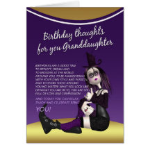 granddaughter gothic birthday card - birthday thou