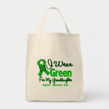 Granddaughter - Green  Awareness Ribbon Canvas Bag