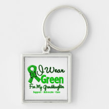 Granddaughter - Green  Awareness Ribbon Key Chains