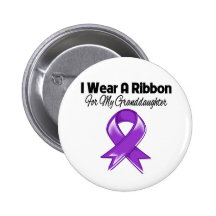 Granddaughter - I Wear Purple Ribbon Buttons