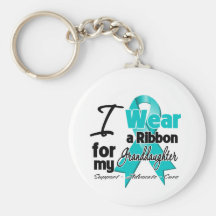 Granddaughter - Teal Awareness Ribbon Key Chains