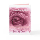 GRANDDAUGHTER Valentine's Day - Pink Rose & Lace cards