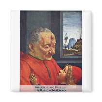 Grandfather And Grandson By Domenico Ghirlandaio Fridge Magnets