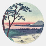 Grandfather's teahouse, Meguro by Andō, Hiroshige Round Sticker