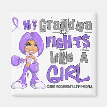 Grandma Fights Like Girl H Lymphoma 42.9 Refrigerator Magnet