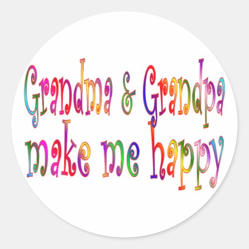 Grandma & Grandpa Round Sticker
