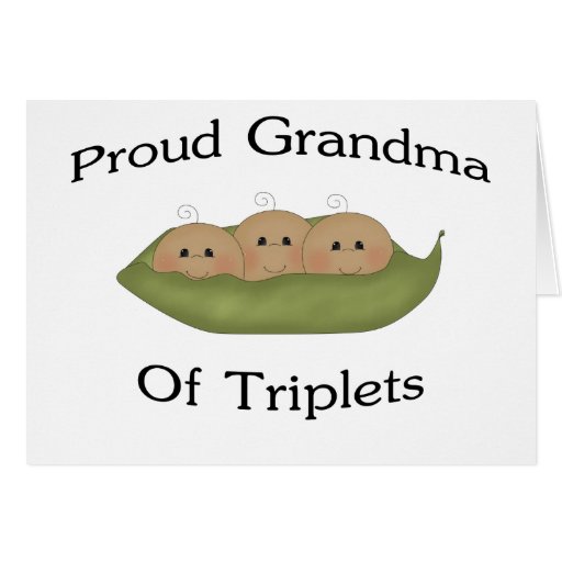 Grandma Of Triplets Card