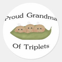 Grandma Of Triplets Stickers