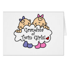 Grandma of Twin Girls Cards
