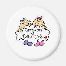 Grandma of Twin Girls Fridge Magnet