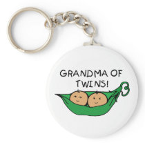 Grandma of Twins Pod Keychain