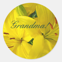 Grandma! stickers Yellow Lily Flowers sticker