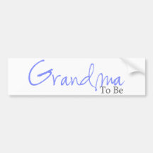 Grandma To Be (Blue Script) Bumper Sticker