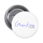 Grandma To Be (Blue Script) Pinback Buttons