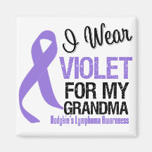 Grandma Violet Ribbon Hodgkins Lymphoma Refrigerator Magnets