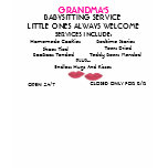 GRANDMA'S BABYSITTING SERVICE... T-SHIRT