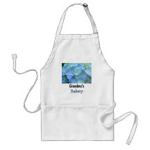 Grandma's Bakery aprons Blue Floral Hydrangeas