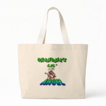GRANDMAS LIL ANGEL GREEN w/monkey Canvas Bags