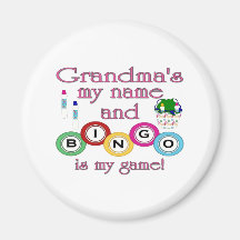 Grandmas my name Bingo is my game Refrigerator Magnets