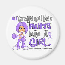 Grandmother Fights Like Girl H Lymphoma 42.9 Fridge Magnets