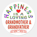 Grandmother & Grandfather Happiness Round Sticker