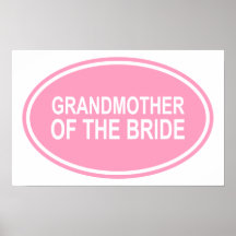 Grandmother of the Bride Wedding Oval Pink Print