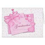 Grandmother's Day Pink Hearts Greeting Card
