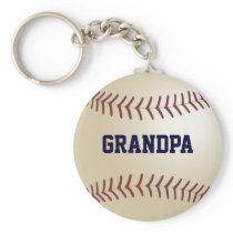Grandpa Baseball Keychain