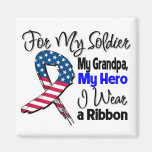 Grandpa - My Soldier, My Hero Patriotic Ribbon Fridge Magnet