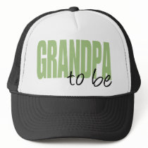 Grandpa To Be (Green Block Font) Mesh Hats