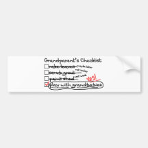Grandparents' Checklist Bumper Sticker
