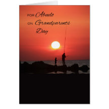 Grandparents Day for Abuelo, Fishing at Sunset Greeting Cards