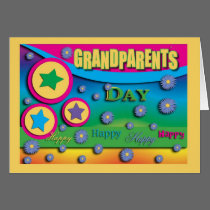 Grandparent's Day, Stars and Blue Flowers cards