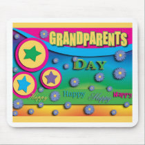 Grandparent's Day, Stars and Blue Flowers mousepads