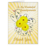 Grandparents, Thank you card with yellow flowers