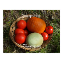Grandparents Thanksgiving Basket Postcard