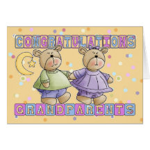 Grandparents To New Baby Twins Congratulations Card