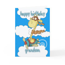 Grandson Aeroplane / Aeroplane Giraffe Birthday Ca