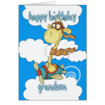 Grandson Aeroplane / Aeroplane Giraffe Birthday Ca Cards