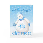 Grandson's First Christmas Snowman Greeting Card