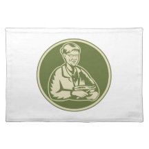 Granny Grandmother Cooking Mixing Bowl Place Mat