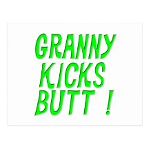 Granny Kicks Butt! Postcard