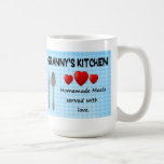 Granny's Kitchen Gingham Blue Customised Mug