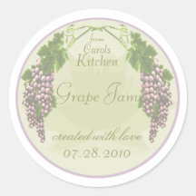 Grape Jam canning labels Stickers