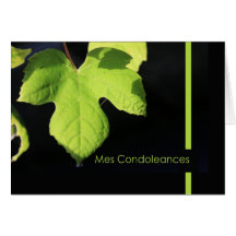 grape leaf French sympathy card