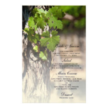 Grape Leaves Vineyard Wedding Menu Stationery