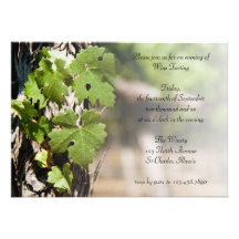 Grape Leaves Wine Tasting Party Invitation