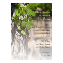 Grape Leaves Wine Tasting Party Invitation